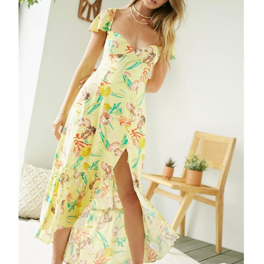 Urban Outfitters Siren Printed Lace Up Corset Back Dress